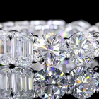 7ctw Emerald & Round Prong Diamond Eternity Band