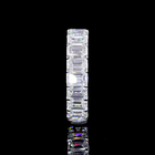 7ctw Emerald & Round Prong Diamond Eternity Band