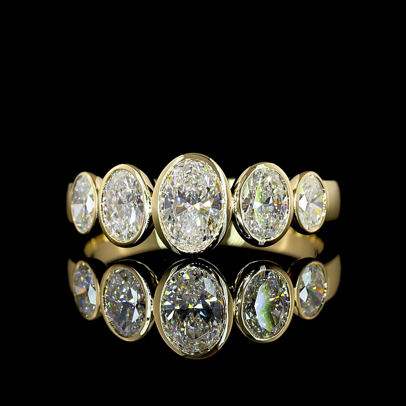1-1/4ctw Bezel Oval Five Stone Band