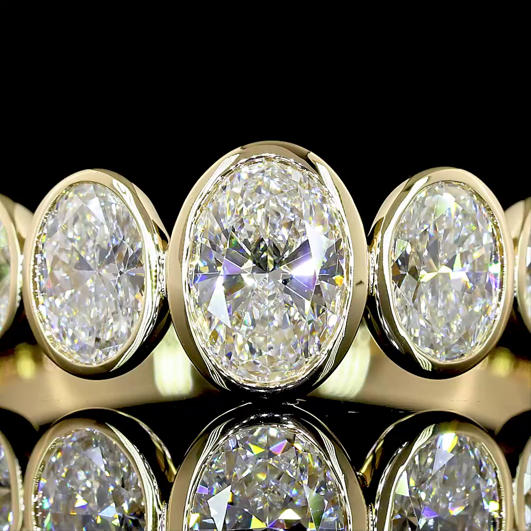 1-1/4ctw Bezel Oval Five Stone Band