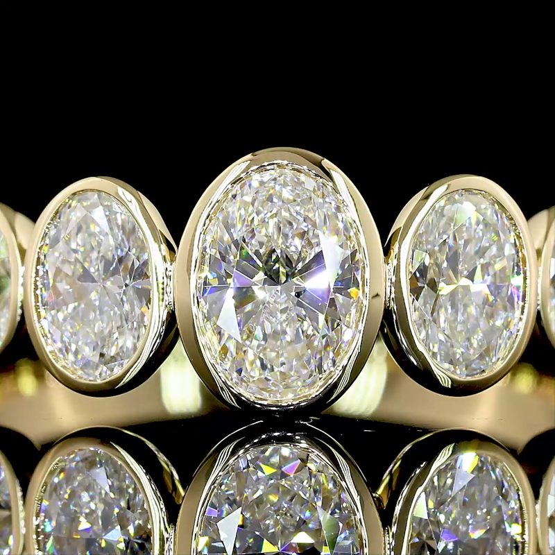 1-1/4ctw Bezel Oval Five Stone Band