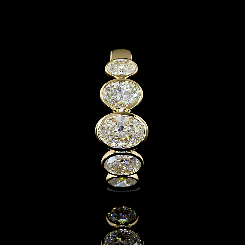 1-1/4ctw Bezel Oval Five Stone Band