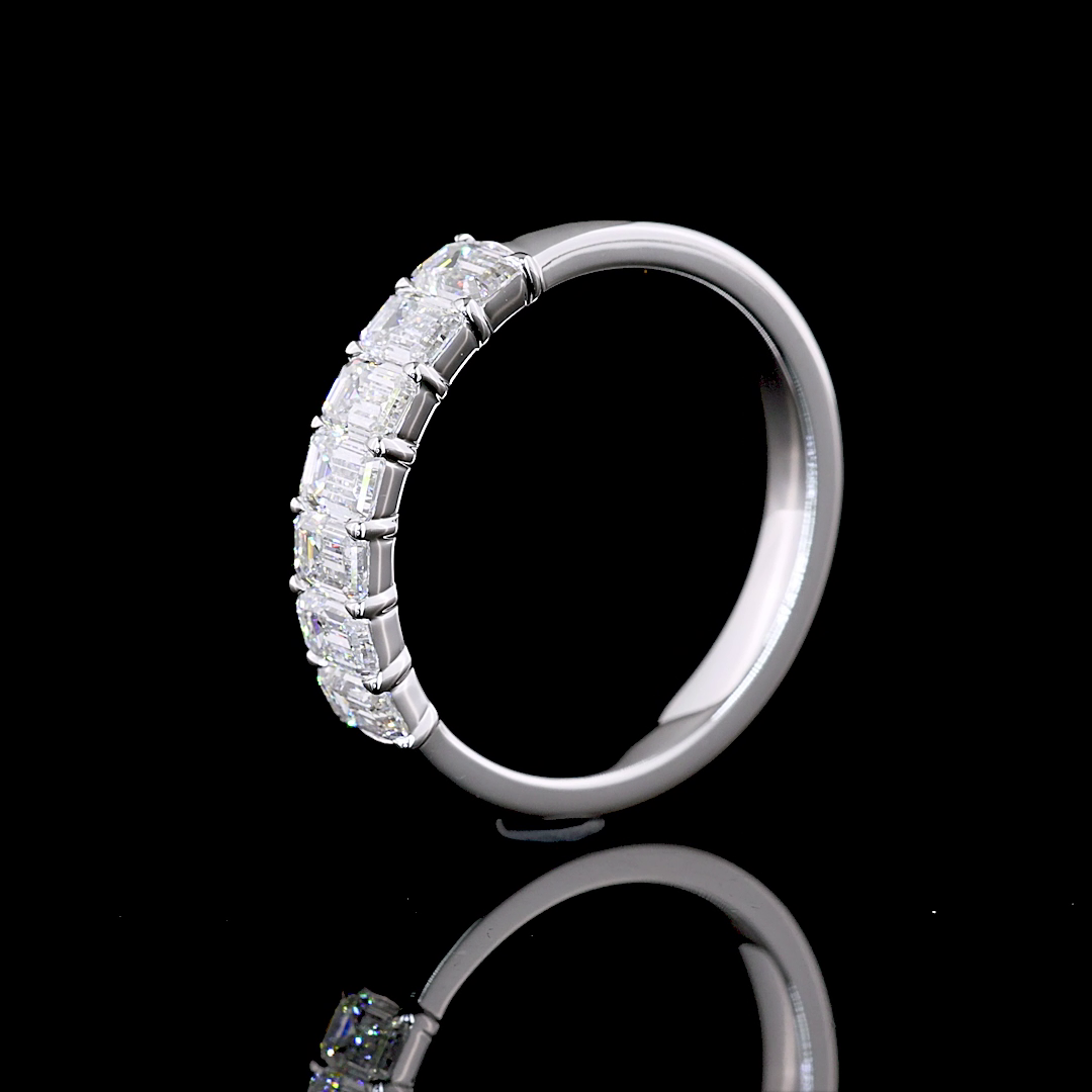 1ctw Prong Emerald Seven Stone Band