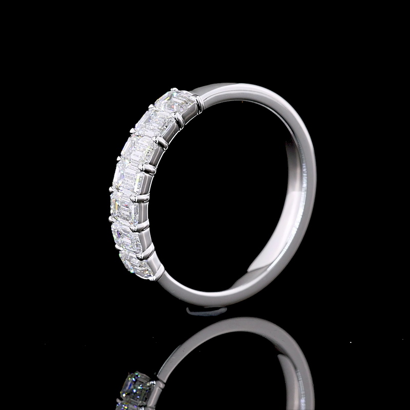 1ctw Prong Emerald Seven Stone Band