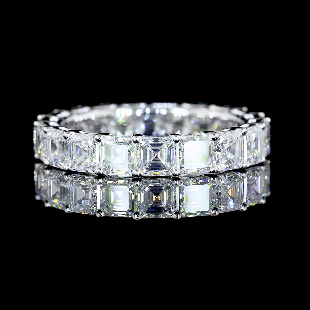 4ctw Asscher Prong Diamond Eternity Band