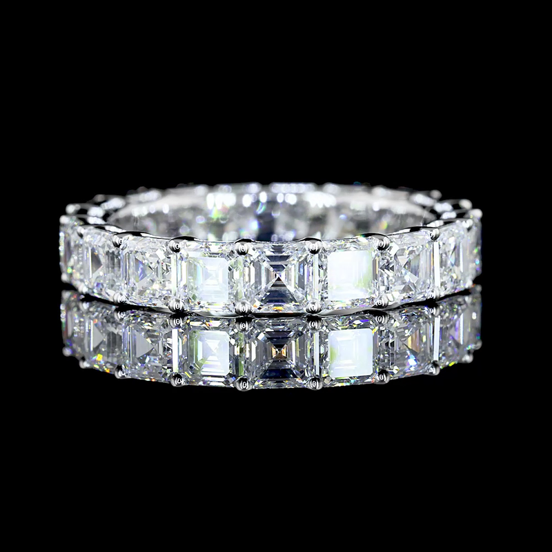 4ctw Asscher Prong Diamond Eternity Band