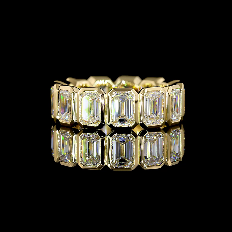 5ctw Emerald Bezel Diamond Eternity Band