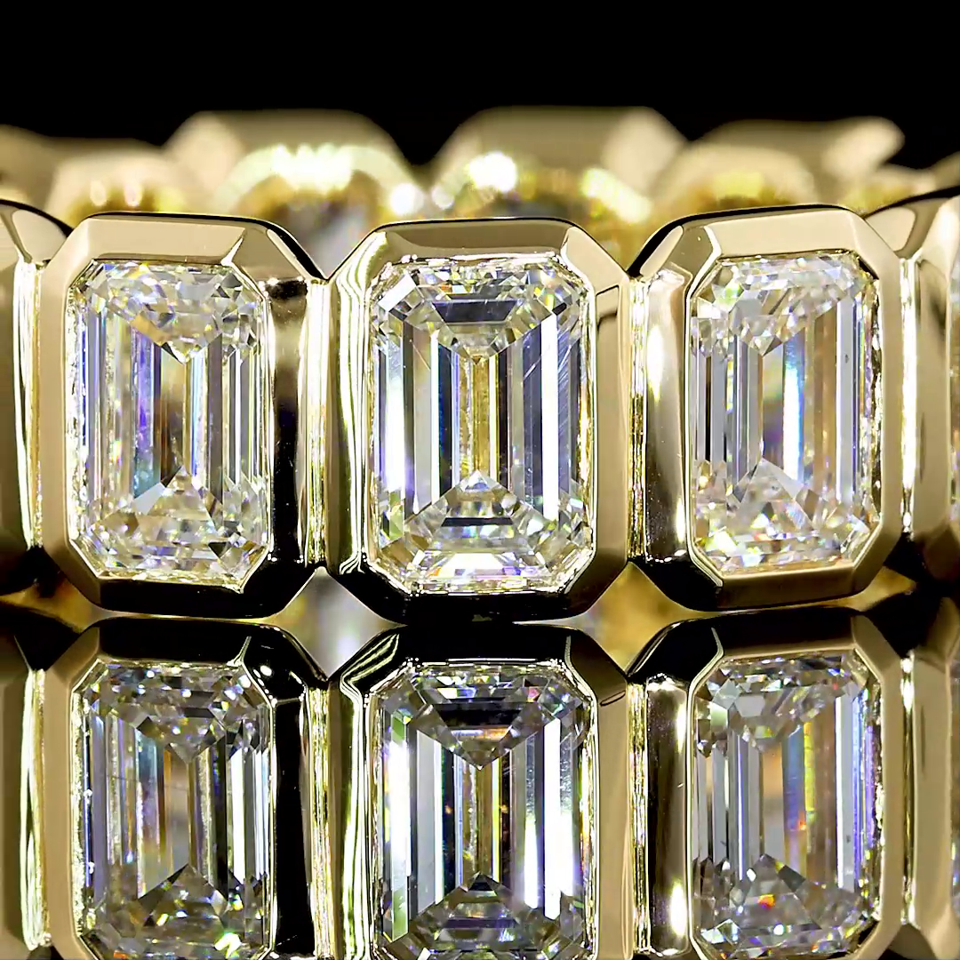 5ctw Emerald Bezel Diamond Eternity Band