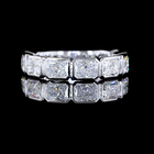 2-1/4ctw Radiant East West Bezel Diamond 3/4 Eternity Band