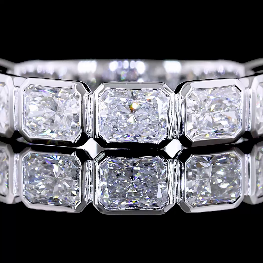2-1/4ctw Radiant East West Bezel Diamond 3/4 Eternity Band