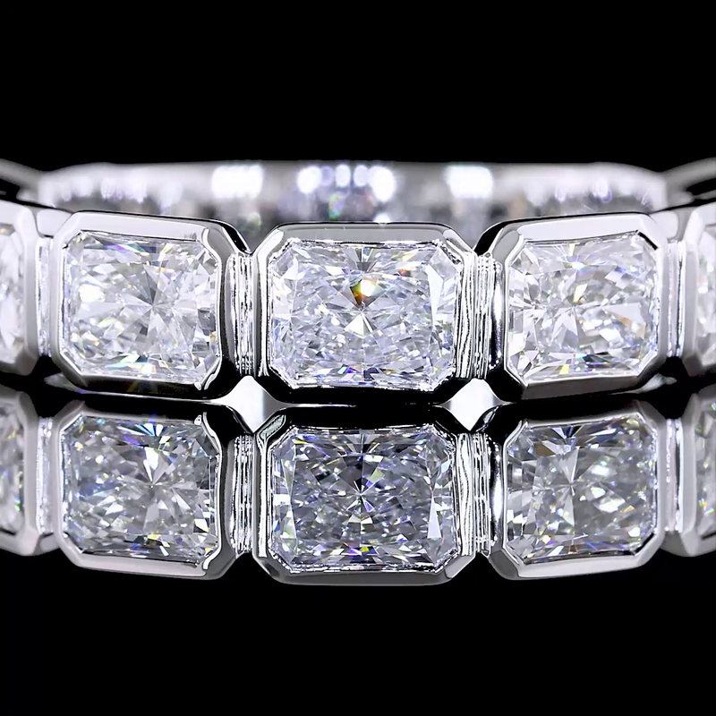 2-1/4ctw Radiant East West Bezel Diamond 3/4 Eternity Band