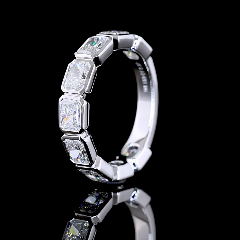 2-1/4ctw Radiant East West Bezel Diamond 3/4 Eternity Band