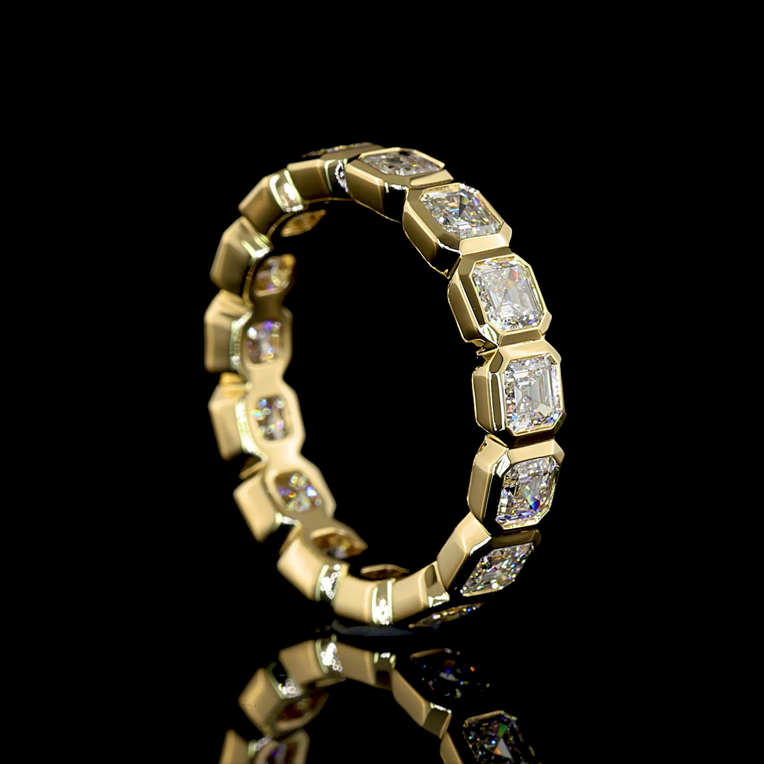 2-1/4ctw Bezel Asscher Eternity Band