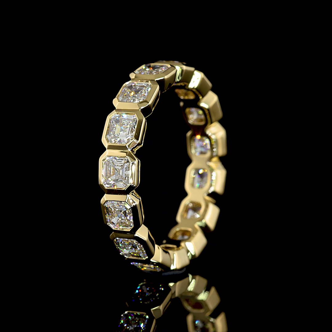 2-1/4ctw Bezel Asscher Eternity Band