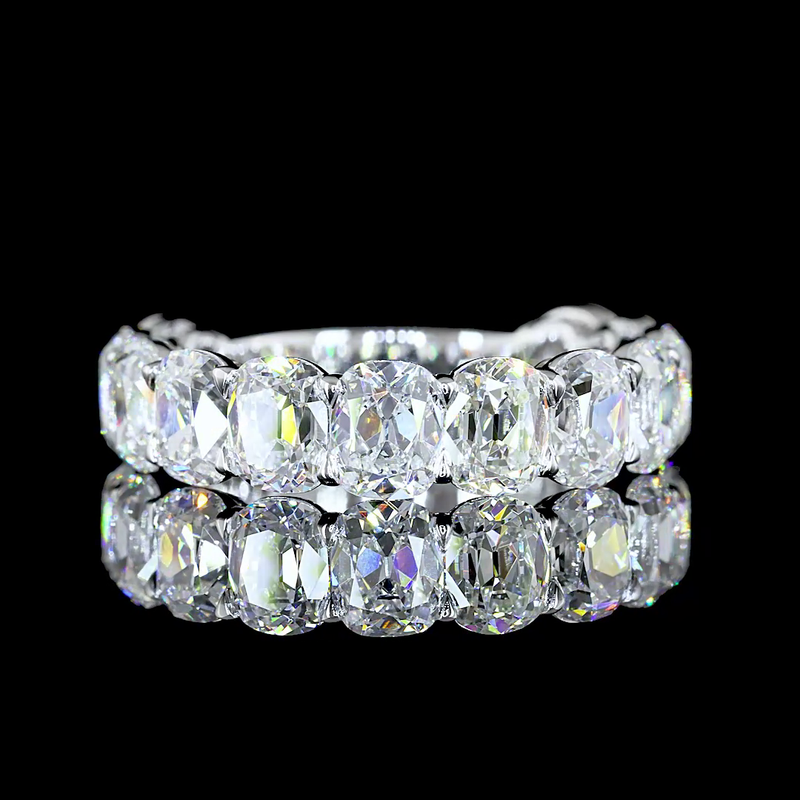 5ctw Antique Cushion Prong Diamond 3/4 Eternity Band