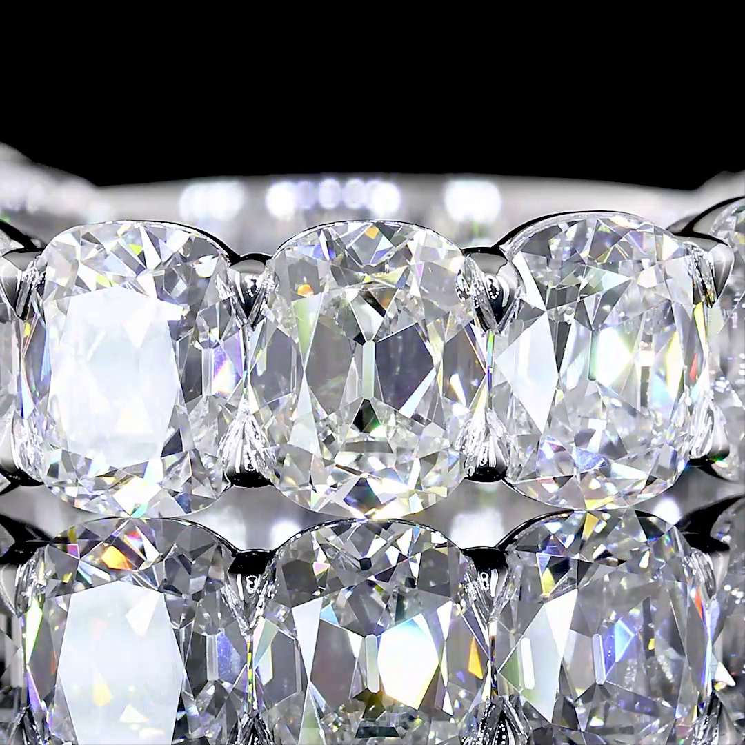 5ctw Antique Cushion Prong Diamond 3/4 Eternity Band