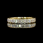 1-1/2ctw Half Bezel Asscher 3/4 Eternity Band