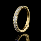 1-1/2ctw Half Bezel Asscher 3/4 Eternity Band
