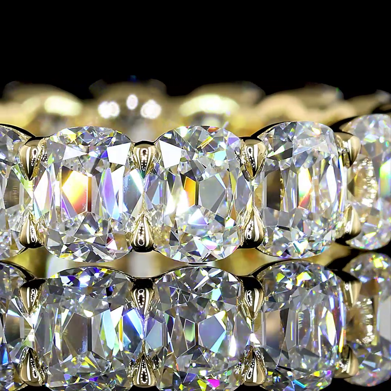 6ctw Antique Cushion Prong Diamond Eternity Band