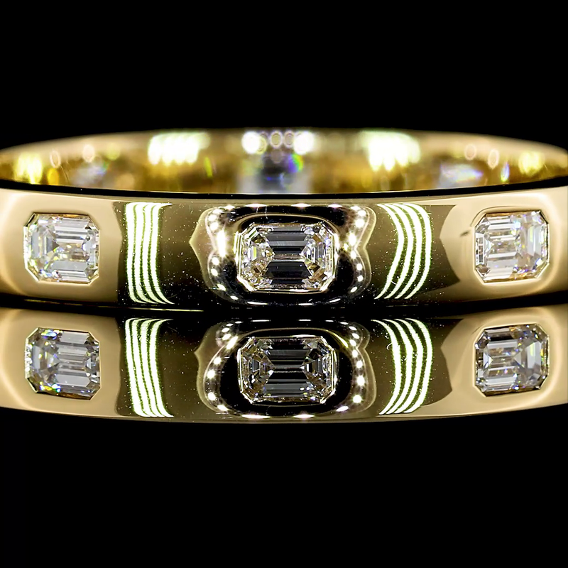 1/2ctw Flush East West Emerald Eternity Band
