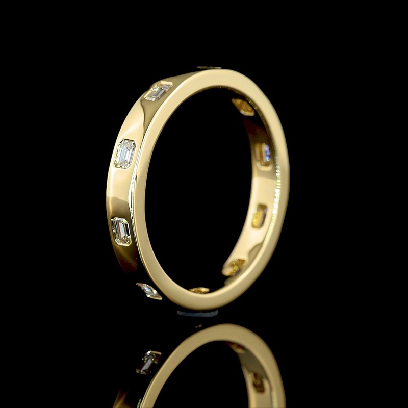 1/2ctw Flush East West Emerald Eternity Band