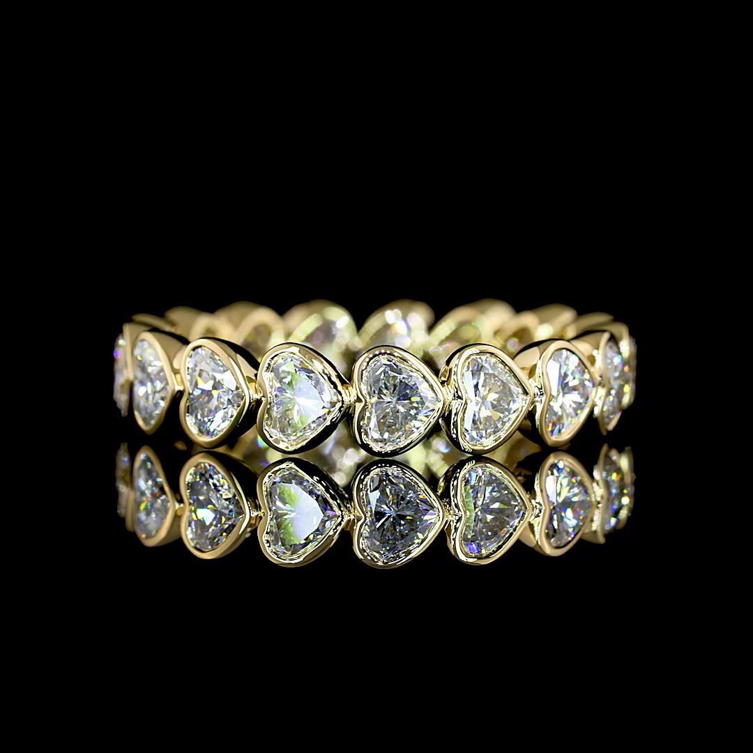 2-1/4ctw Bezel Heart Eternity Band