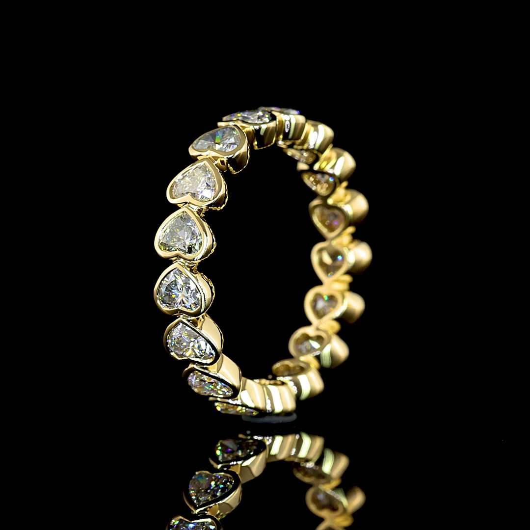 2-1/4ctw Bezel Heart Eternity Band