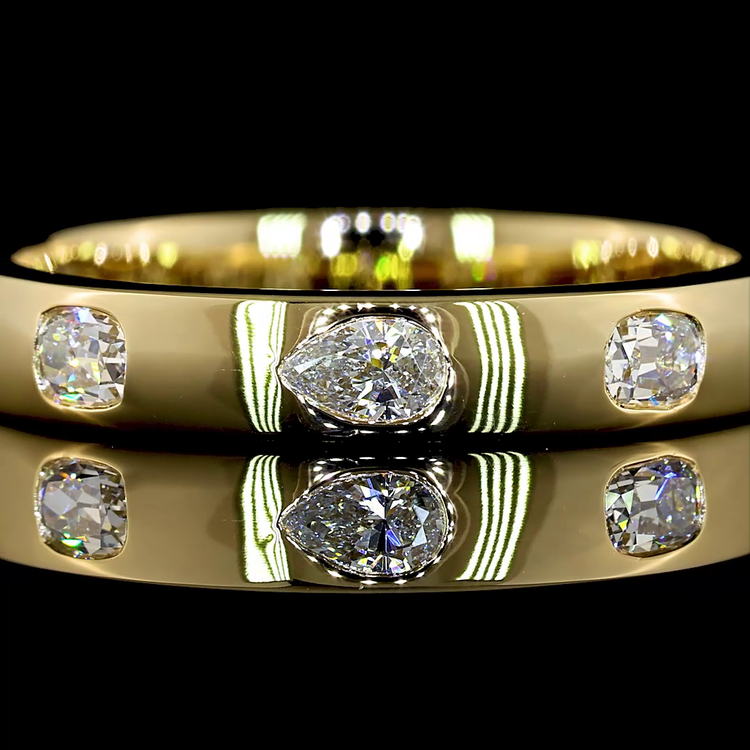 1/2ctw Flush East West Pear & Cushion Eternity Band