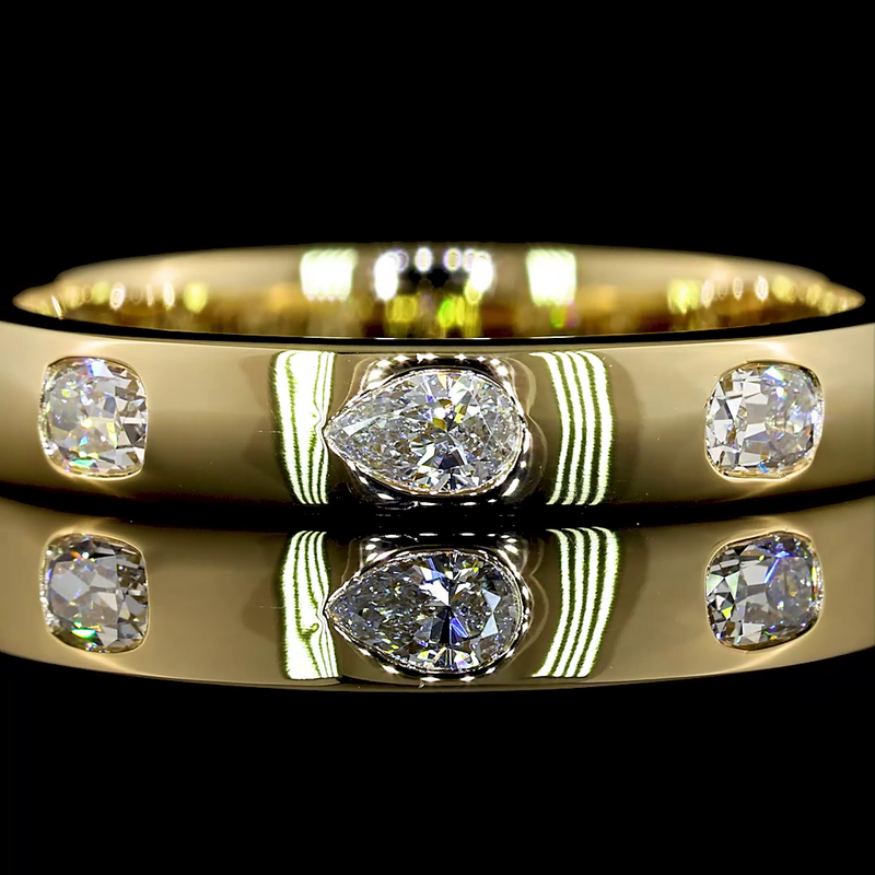 1/2ctw Flush East West Pear & Cushion Eternity Band