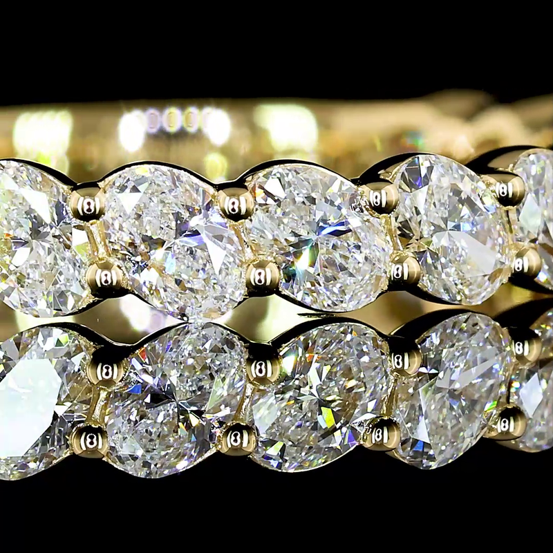 1ctw Prong Oval 3/4 Eternity Band