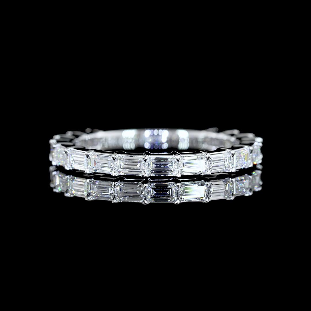 1ctw Prong East West Baguette 3/4 Eternity Band