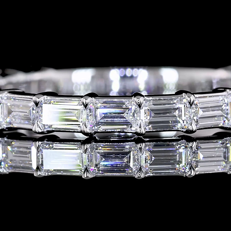 1ctw Prong East West Baguette 3/4 Eternity Band