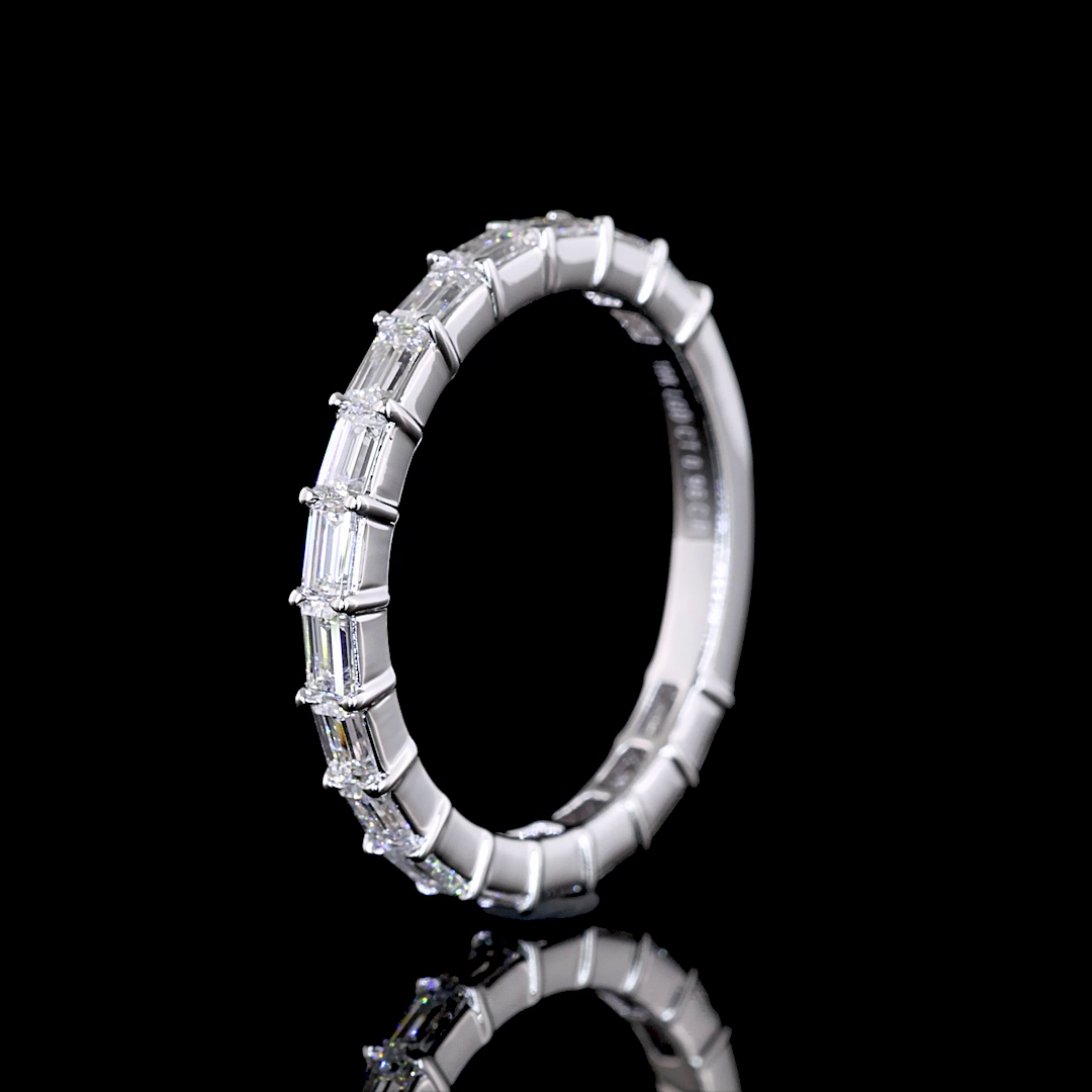 1ctw Prong East West Baguette 3/4 Eternity Band