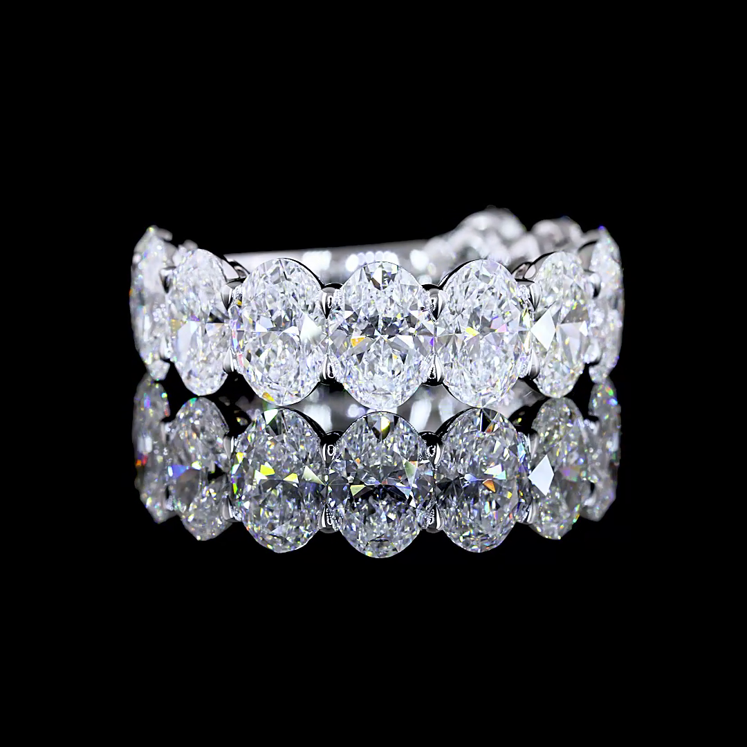 6ctw Oval Prong Diamond 3/4 Eternity Band