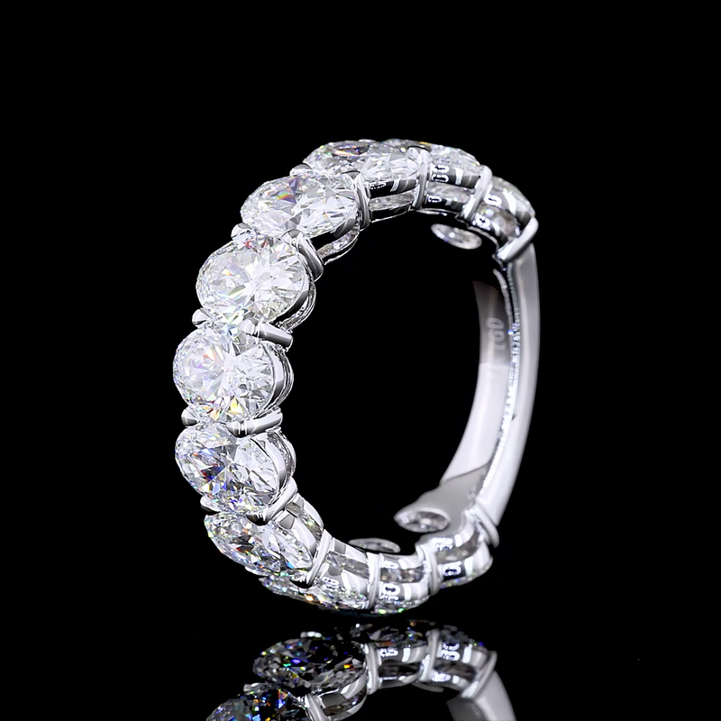 6ctw Oval Prong Diamond 3/4 Eternity Band
