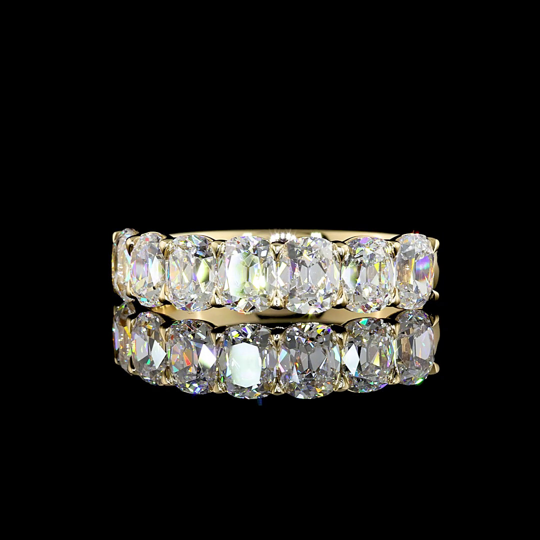 3-1/4ctw Prong Cushion Seven Stone Band