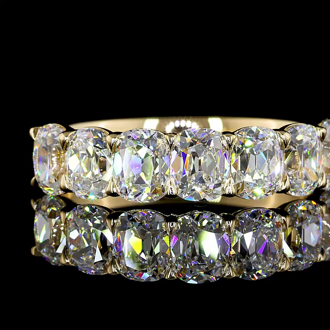 3-1/4ctw Prong Cushion Seven Stone Band