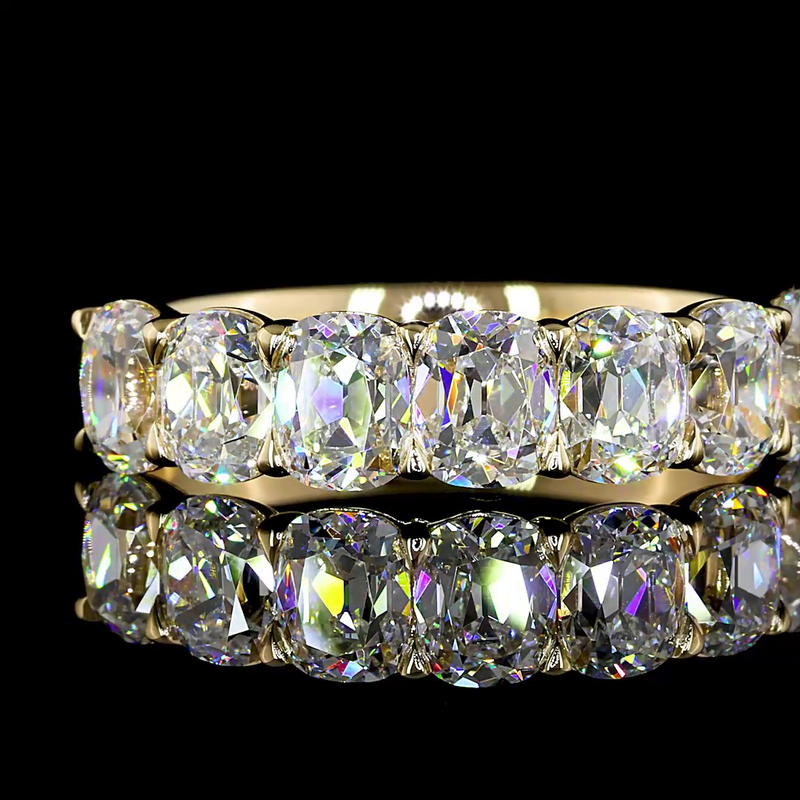 3-1/4ctw Prong Cushion Seven Stone Band