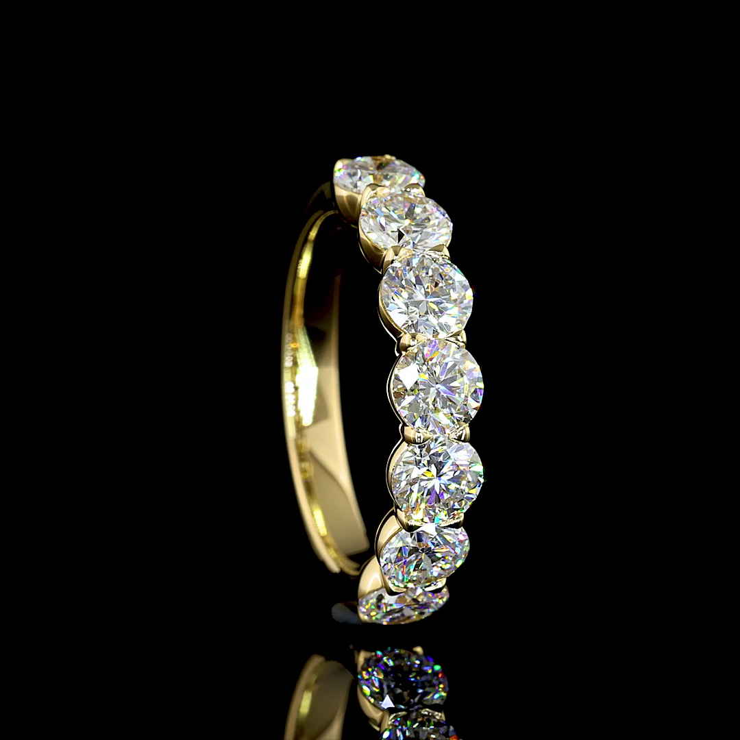 2ctw Prong Round Seven Stone Band
