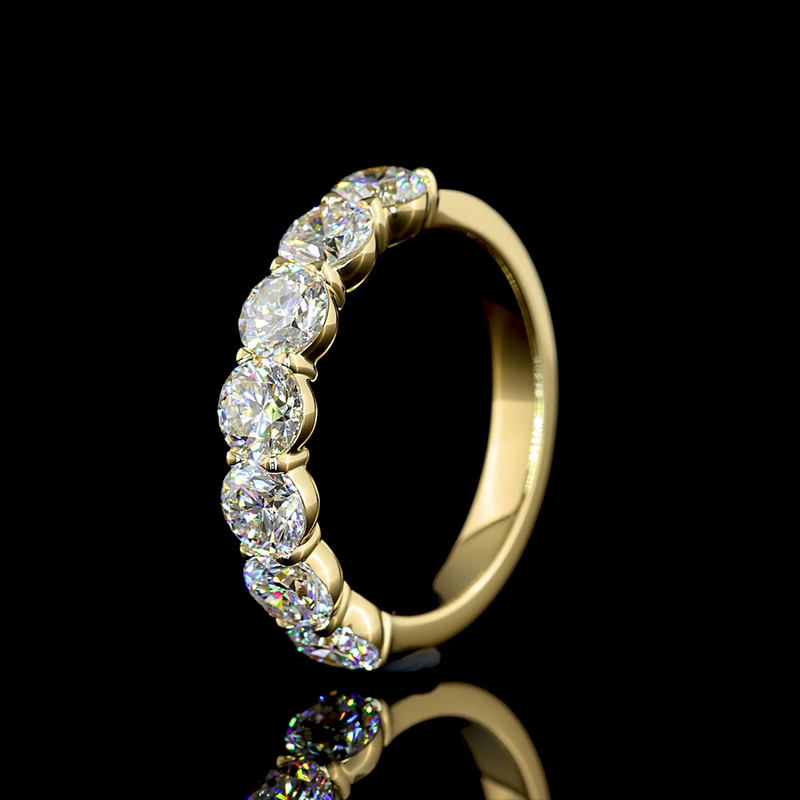 2ctw Prong Round Seven Stone Band