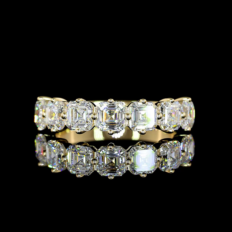 2ctw Prong Asscher Seven Stone Band