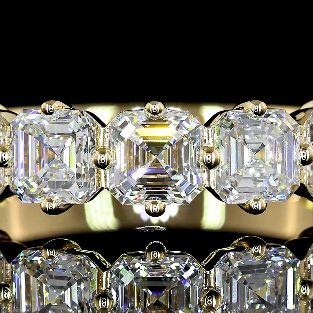2ctw Prong Asscher Seven Stone Band