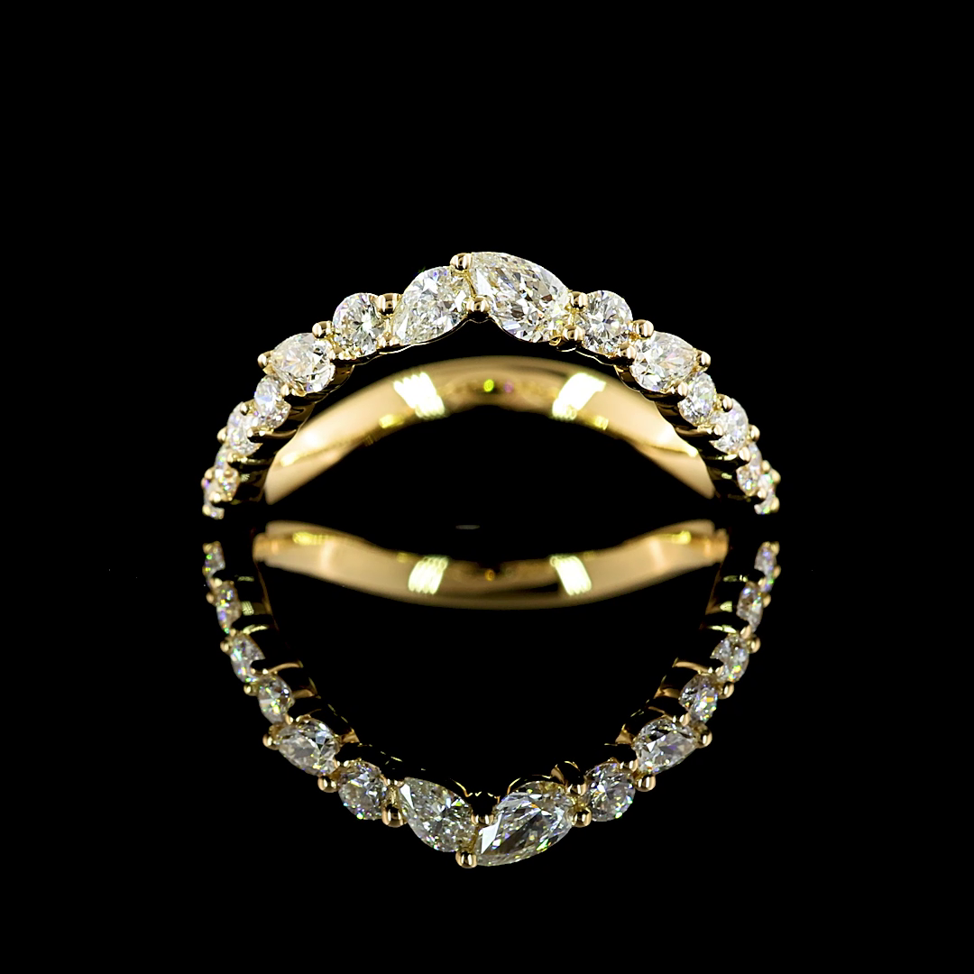 3/8ctw Prong Inclined Pear & Round Special Band