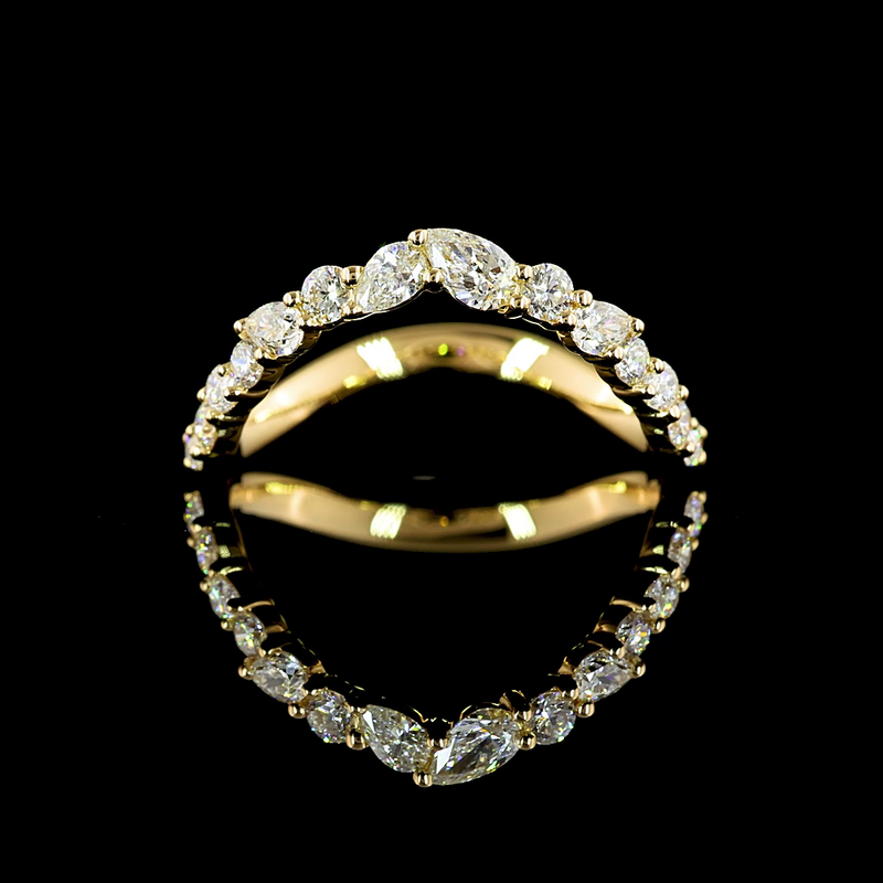 3/8ctw Prong Inclined Pear & Round Special Band