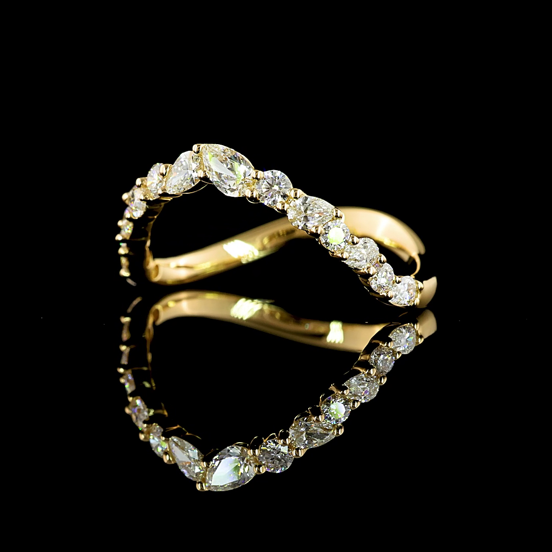 3/8ctw Prong Inclined Pear & Round Special Band