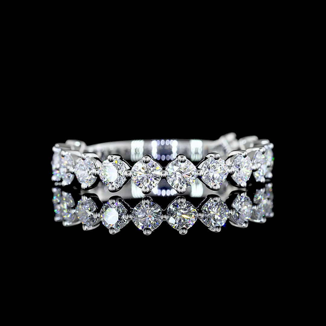 1-1/4ctw Prong Round 3/4 Eternity Band