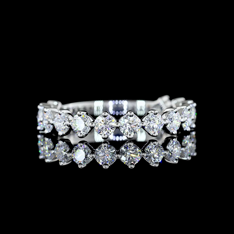1-1/4ctw Prong Round 3/4 Eternity Band