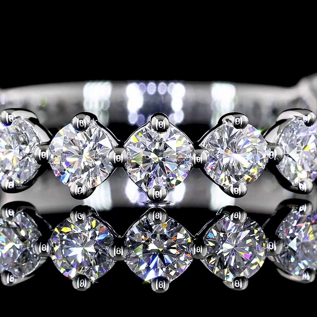 1-1/4ctw Prong Round 3/4 Eternity Band