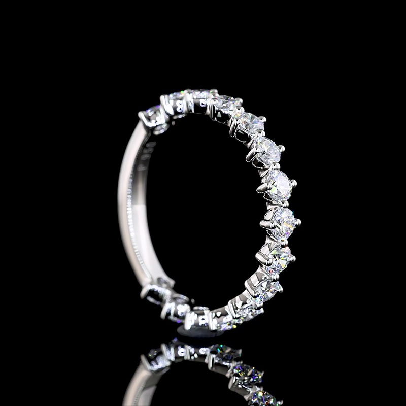 1-1/4ctw Prong Round 3/4 Eternity Band