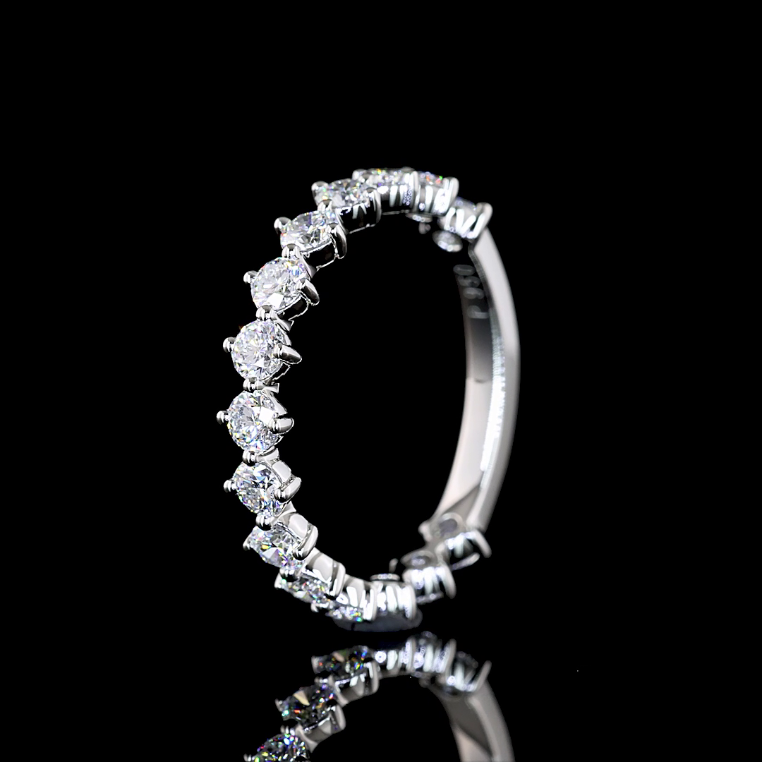 1-1/4ctw Prong Round 3/4 Eternity Band